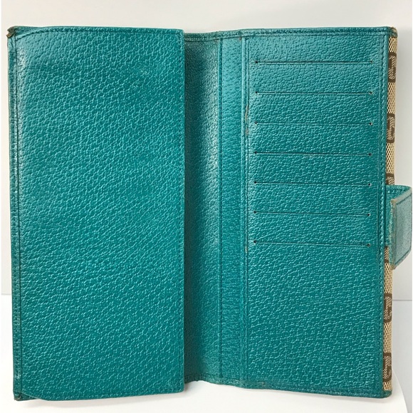 GUCCI Signature Monogram Canvas/Leather Long Wallet โค๏ธ - Picture 6 of 17